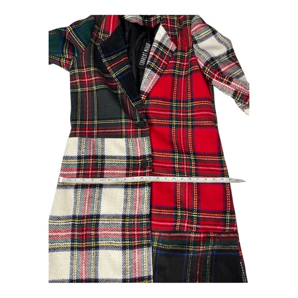NWT DOLLS KILL SIZE MEDIUM PLAID LONG TASTE OF FURY PLAID COAT**89 ON DOLLS KILL - Picture 9 of 9